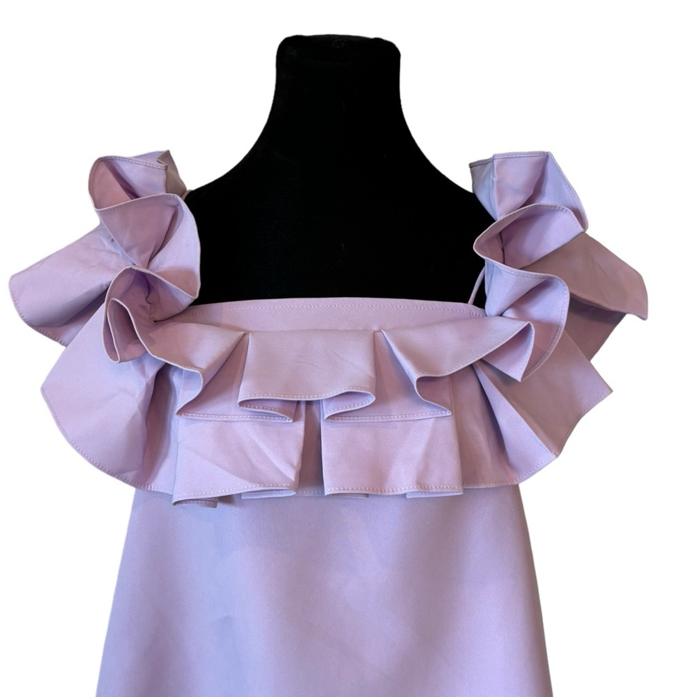 Lavender Full Ruffle Stretch Top - Picture 5 of 8